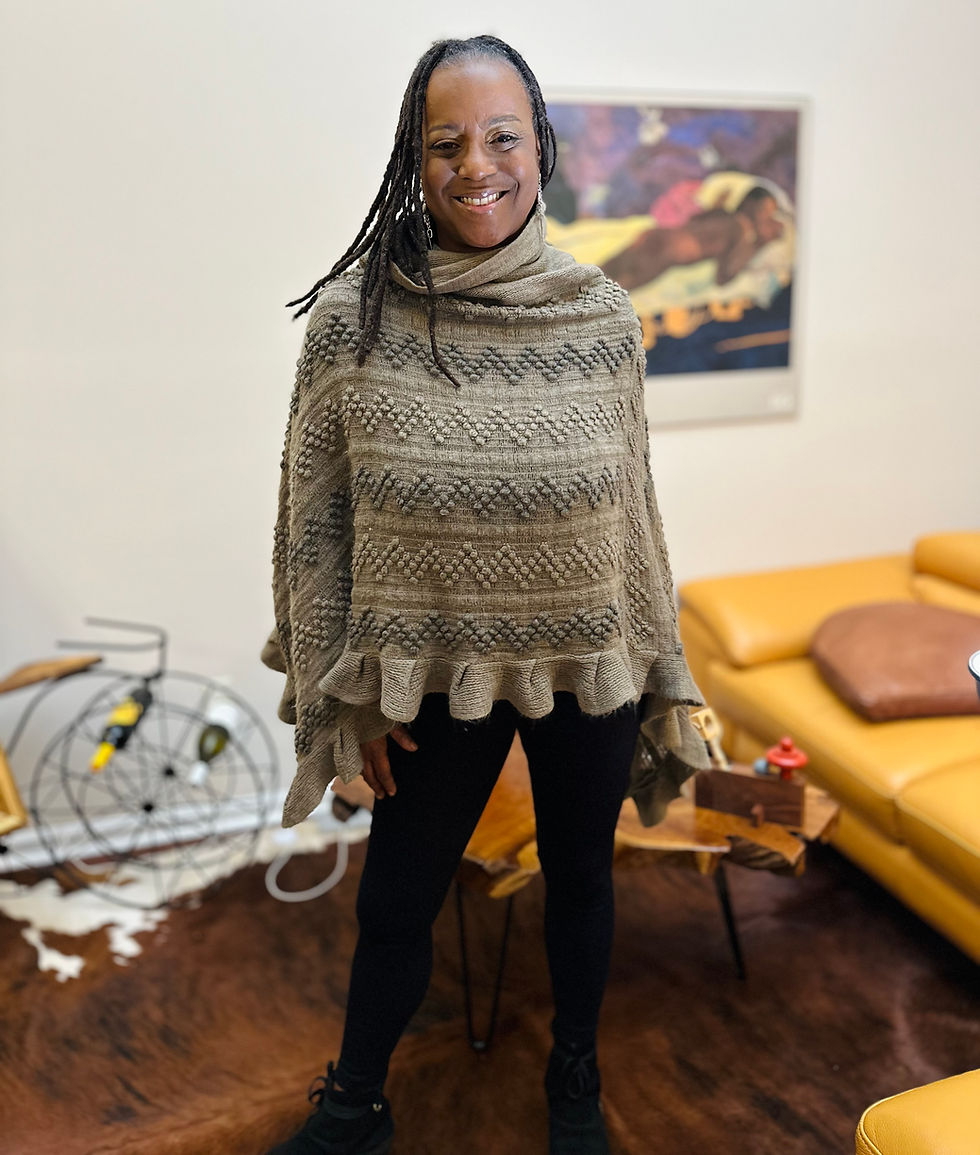 Thumbnail: Olive  Sweater Poncho - Size Os