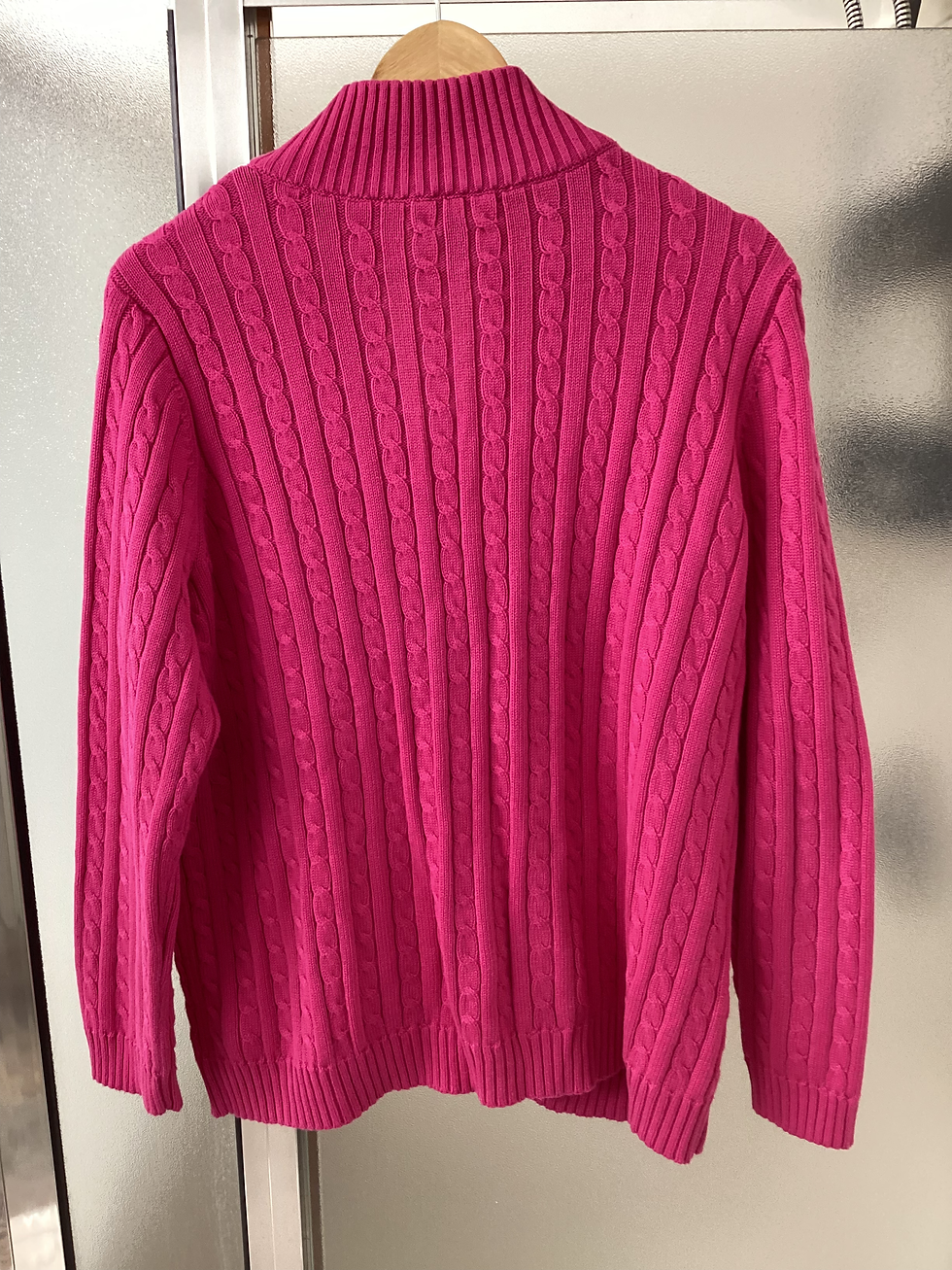 Thumbnail: Ralph Lauren Hot Pink Zip Up Sweater - SIze 2X