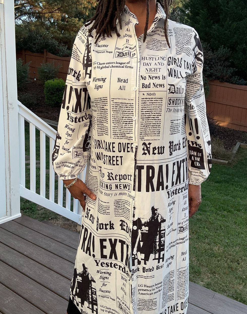 Thumbnail: Shirt Dress Newspaper Theme -Size 1XL
