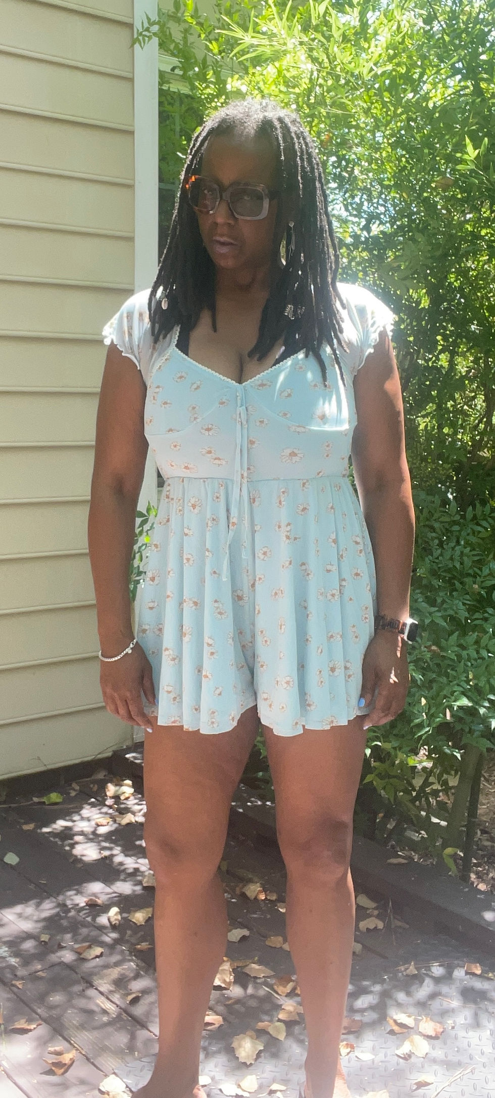Thumbnail: Nwt Urban Outfitters Sunflower Blue Romper - Size L