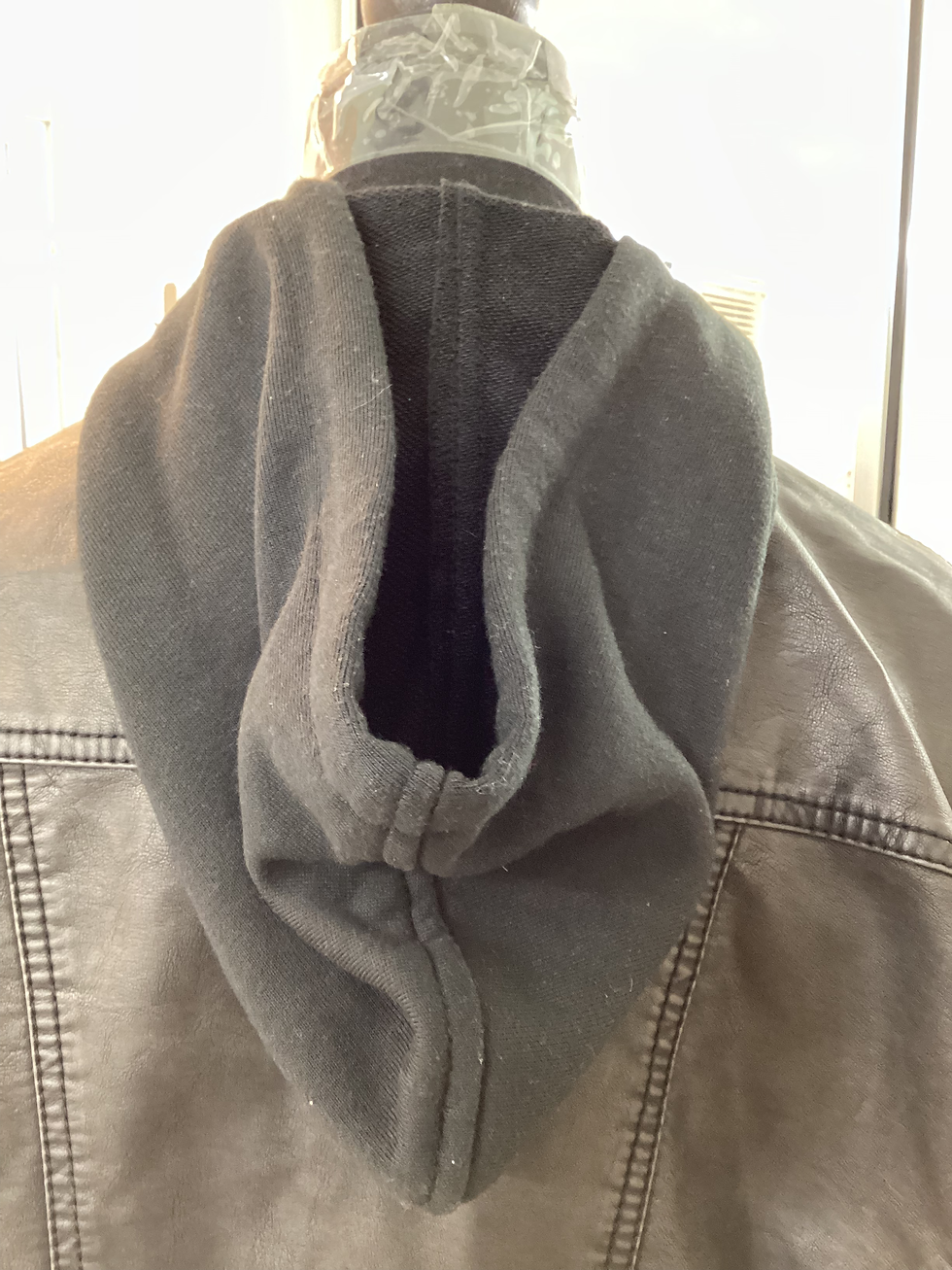 Thumbnail: Lock & Love Removable Hooded Black Vegan Leather Jacket - Size L