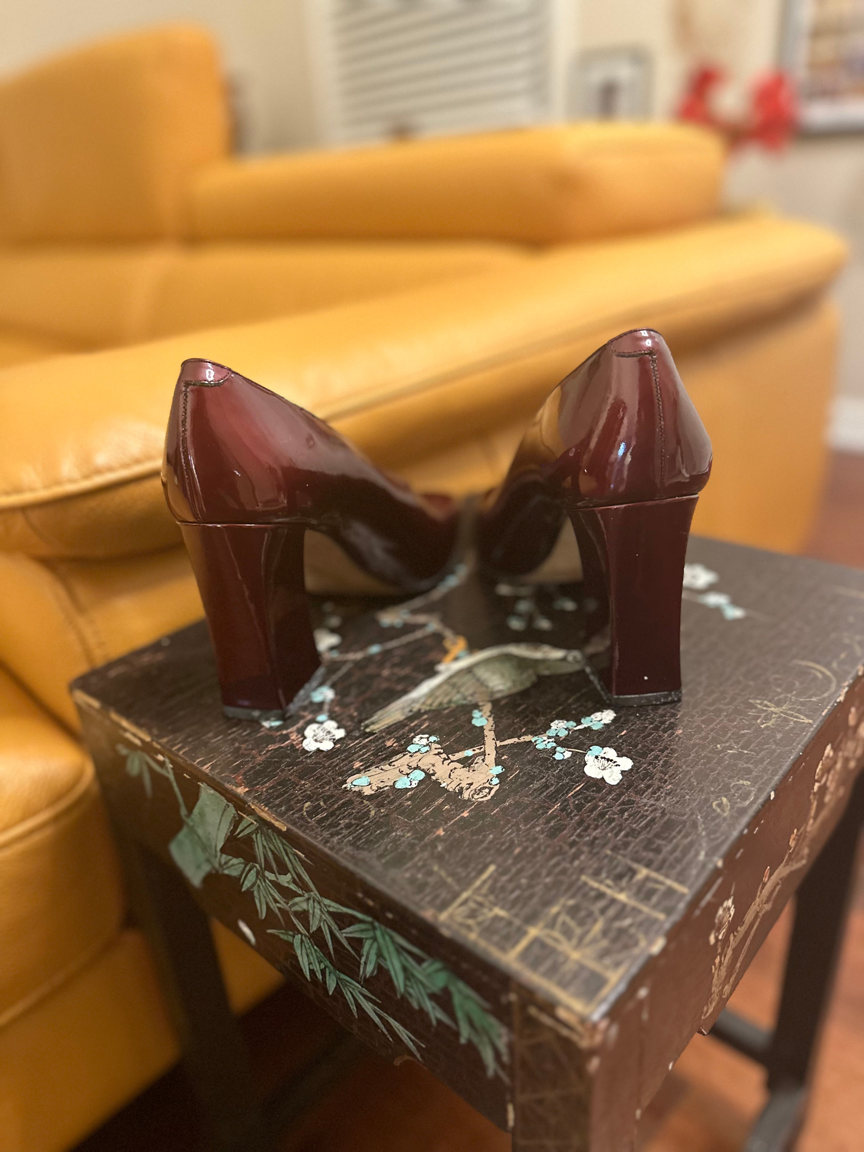 Via Spiga Burgundy Patent Leather Pump - Size 8B