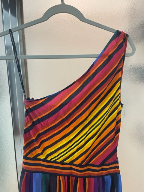 Thumbnail: Spotlight by Warehouse 100% Silk One Shoulder Sundress - Size US 8 UK 12