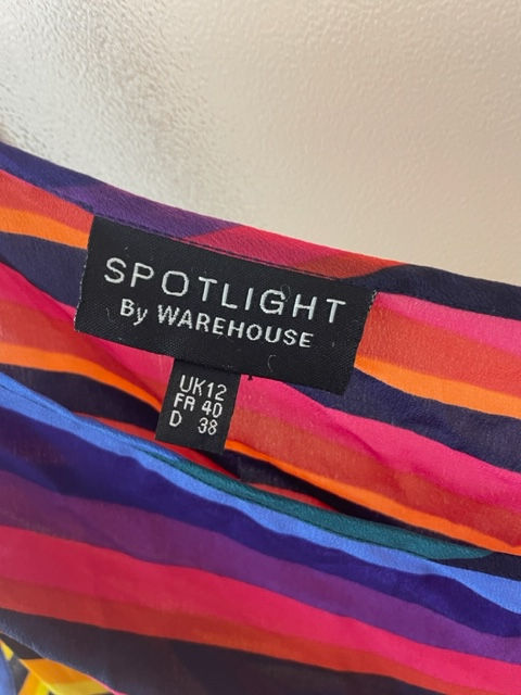 Thumbnail: Spotlight by Warehouse 100% Silk One Shoulder Sundress - Size US 8 UK 12