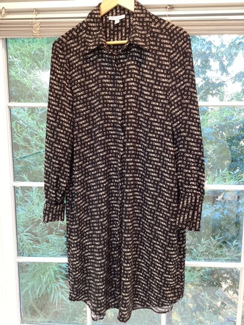 Thumbnail: Prologue Black & Gold Shirt Dress - Size L
