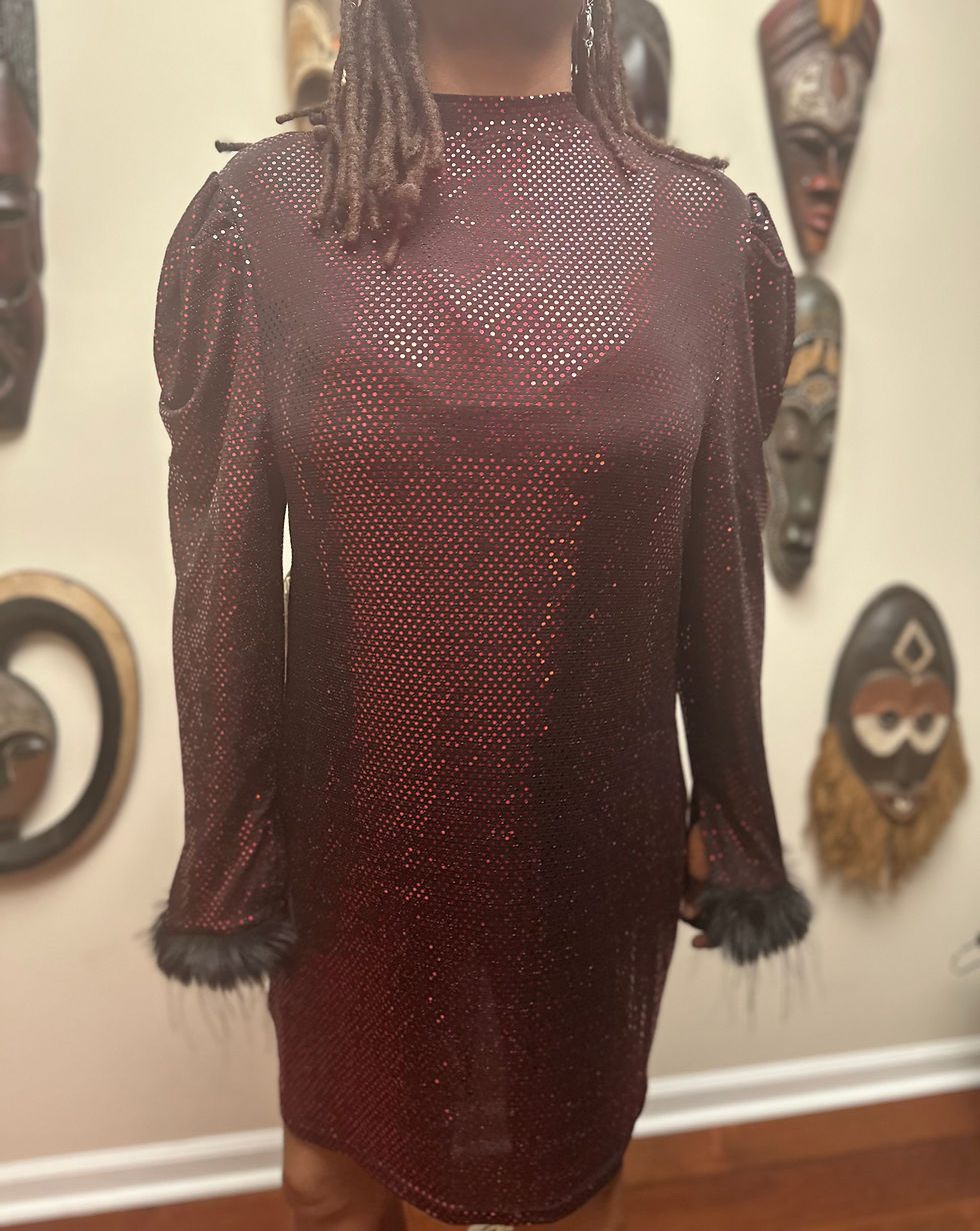 Thumbnail: Glitter Red Curvy Cocktail Dress -Size 4XL