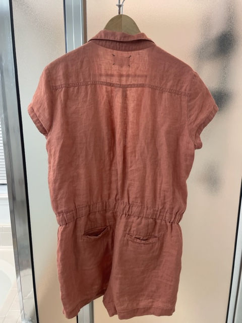Thumbnail: Lou & Grey 100% Linen Orange Romper - Size M