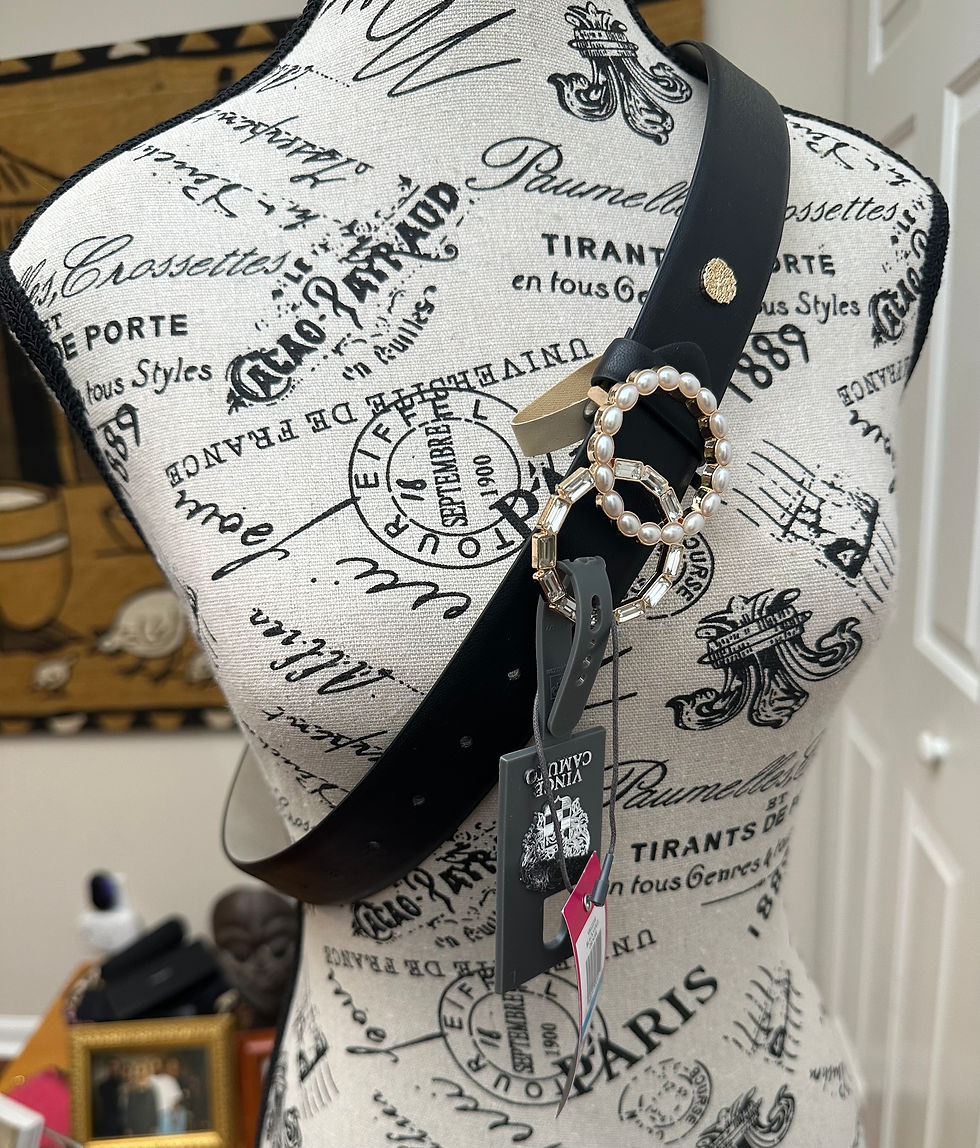 Thumbnail: Nwt Vince Camuto Black Vegan Leather Belt - Size L