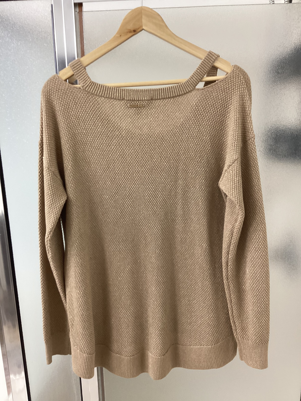 Thumbnail: Michael Kors Gold Rush Cut Out Shoulder Sweater - Size L