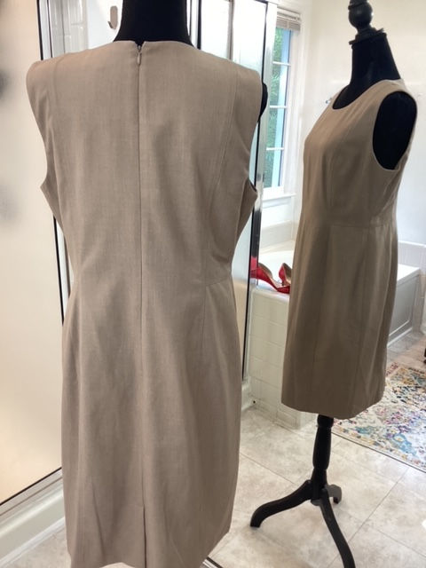 Thumbnail: Calvin Klein Tan Sleeveless Dress - Size 12