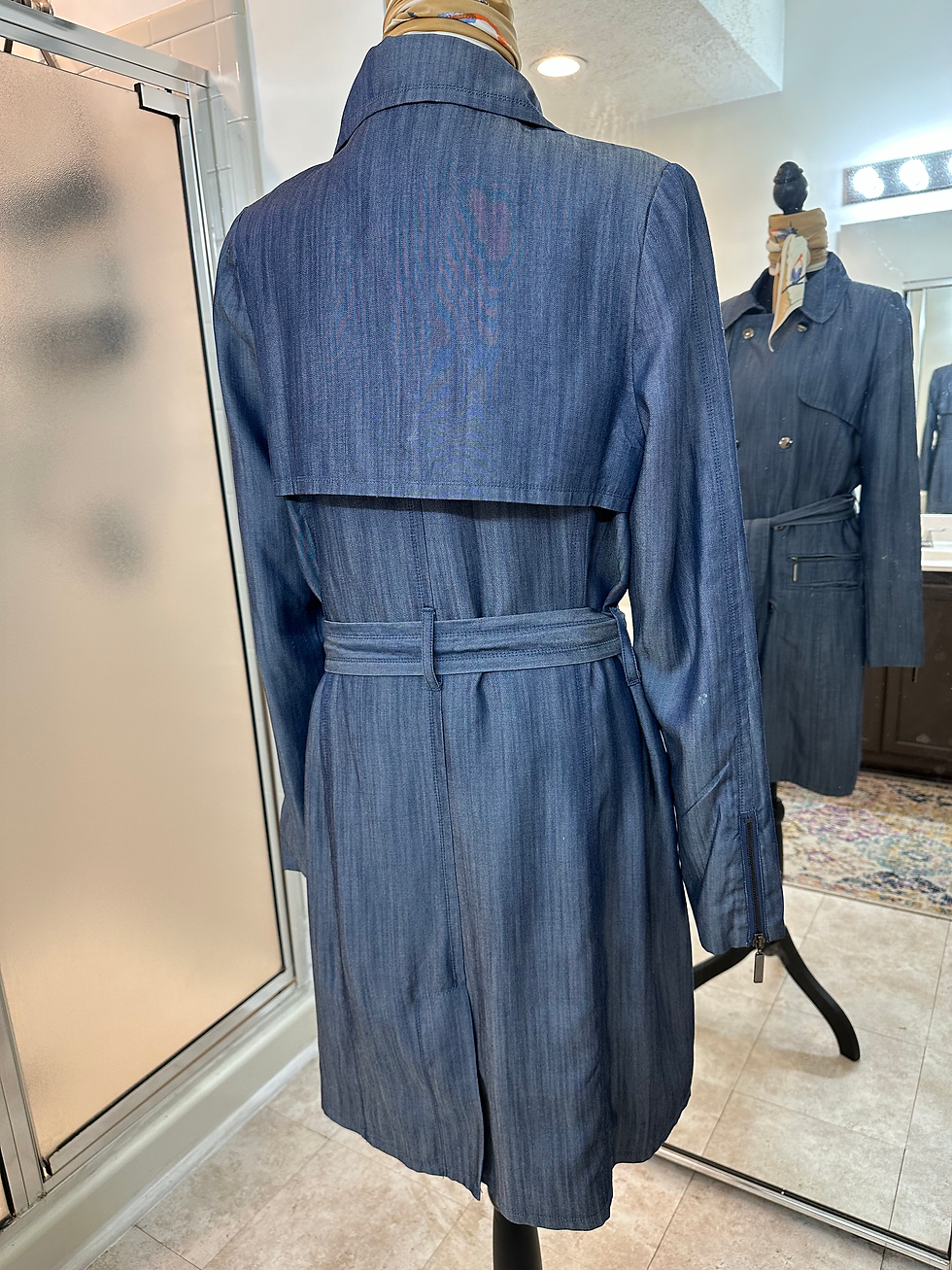 Thumbnail: Vertigo Paris Denim Trench Coat - Size L