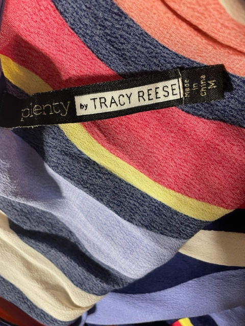 Thumbnail: Tracy Reese Vertical Pin Stripe Hi Low Dress - Size Large