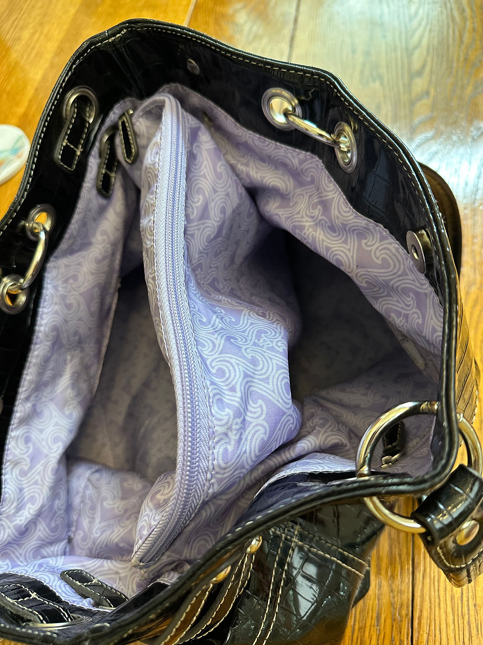 Thumbnail: Sienna Ricchi Black Patent Leather Hobo Shoulder Bag - Size Os