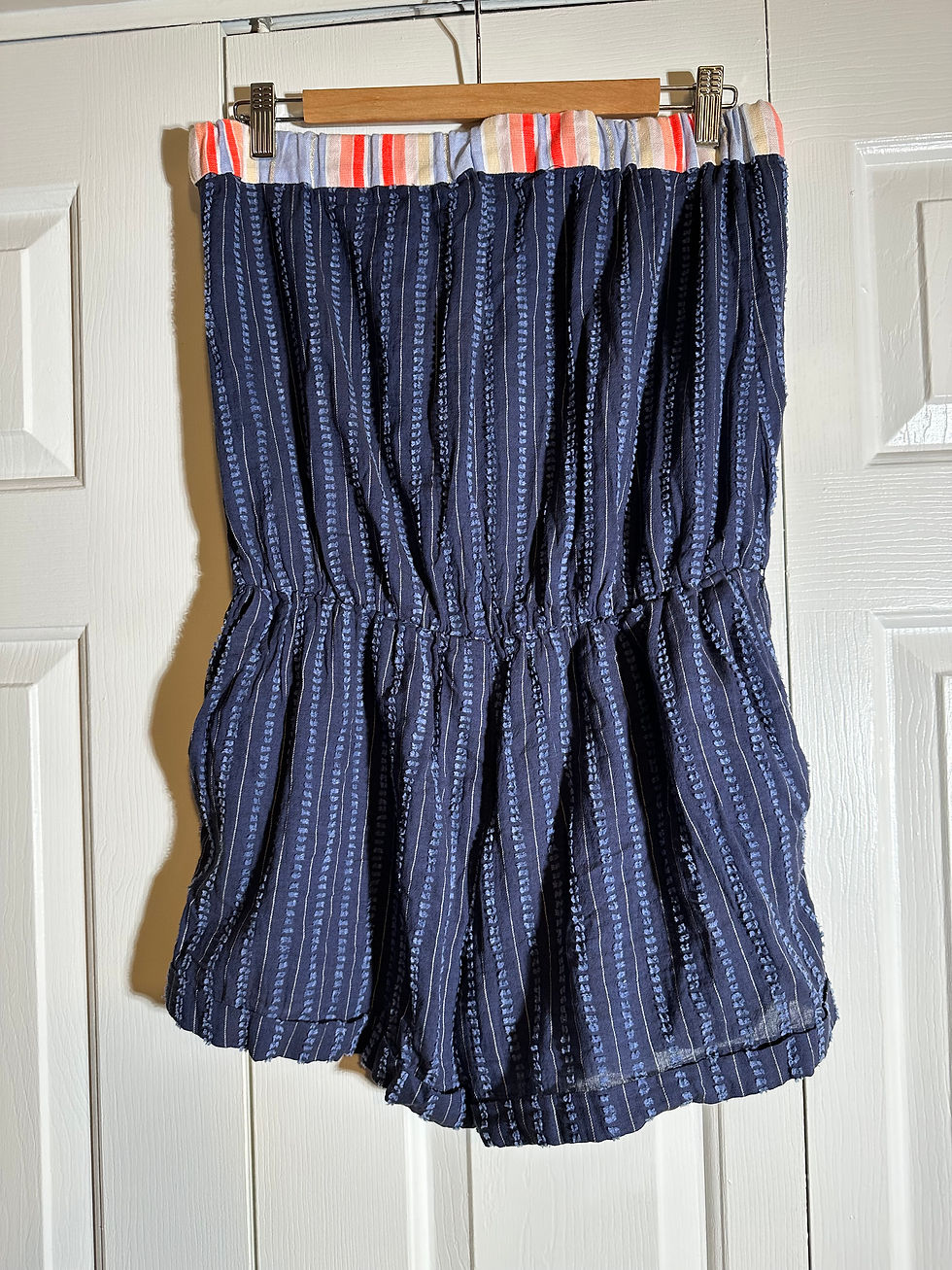 Thumbnail: Lemlem by Liya Kebede Pinstripe Blue Romper - Size L