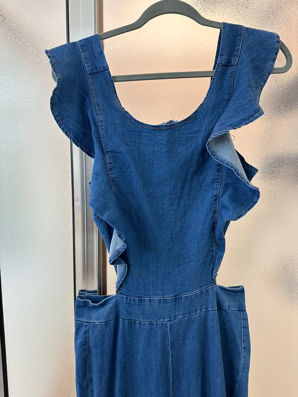 Thumbnail: Denim Cut Out Back Jumpsuit - Size L