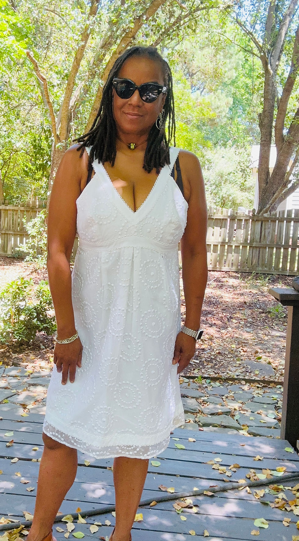Thumbnail: Lilly Pulitzer White Silk Lace Dress - Size 12