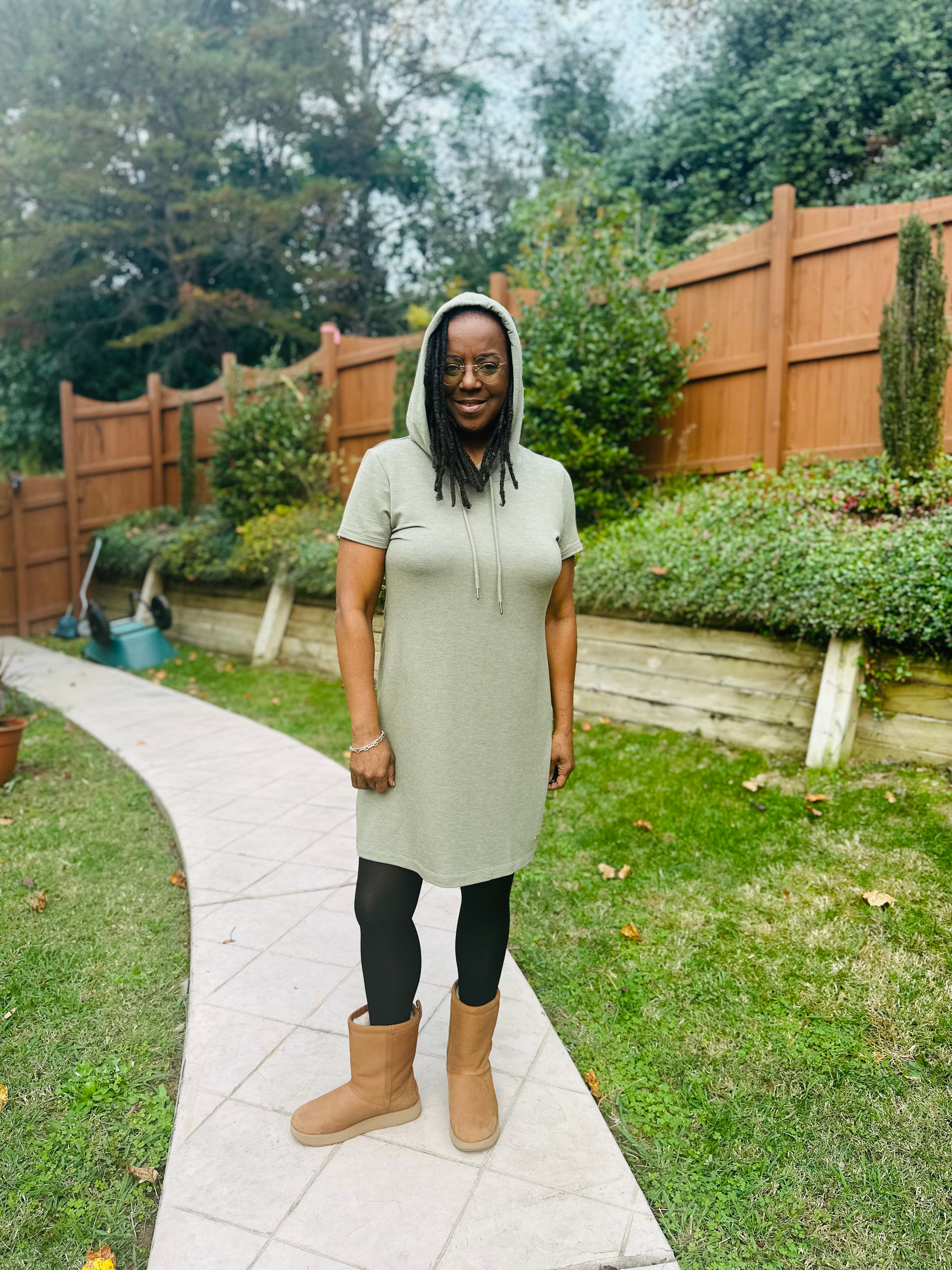 Calvin Klein Olive Hoodie Dress - Size XL