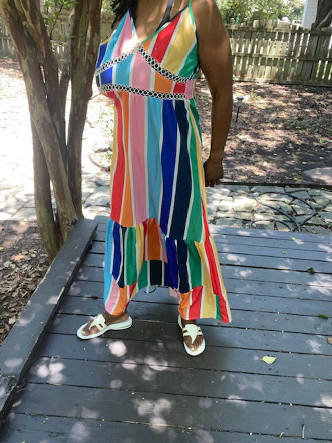 Thumbnail: Wide Pinstripe Sundress - Size L
