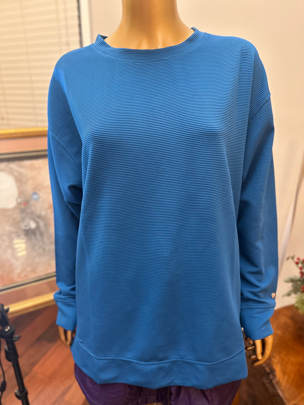 Thumbnail: Nwt Danskin Sapphire Ottoman Rib Pullover - Size L