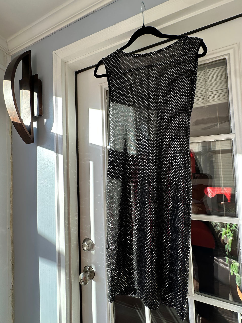 Thumbnail: Iris Black Metallic Cocktail Dress - Size L
