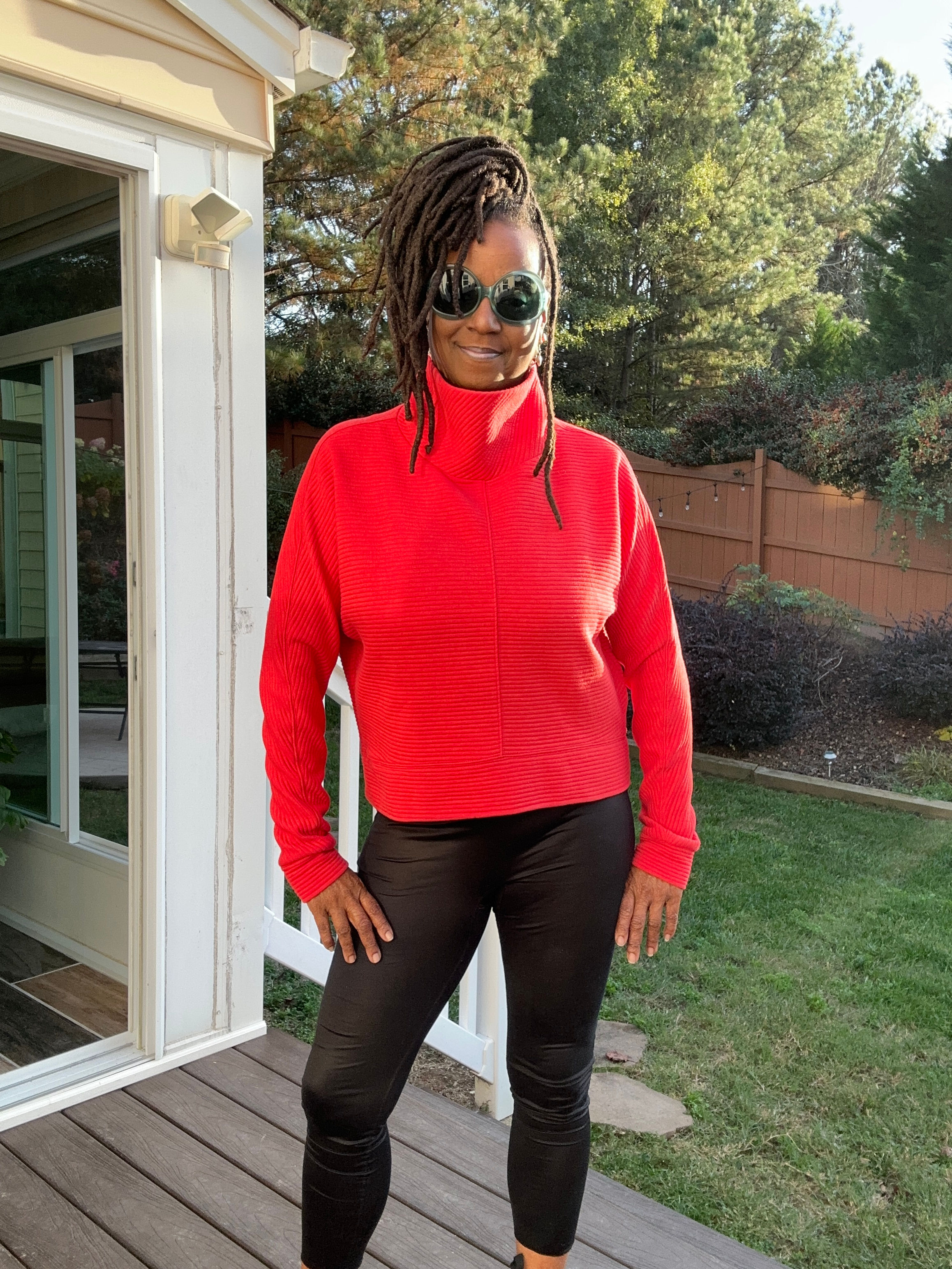 Zella Scuba Neck Red Top - Size M