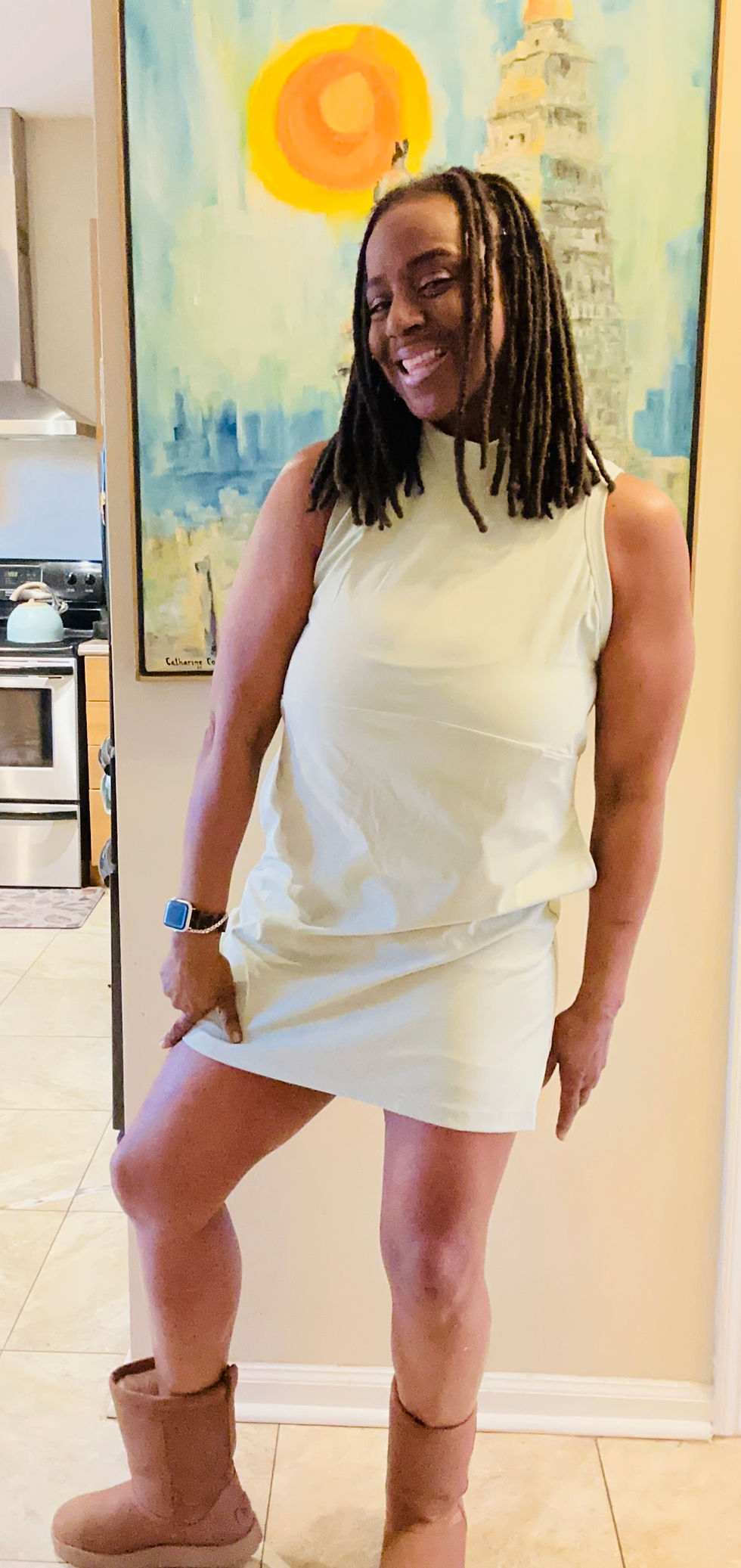Thumbnail: FLX Activewear Olive Dress - Size M
