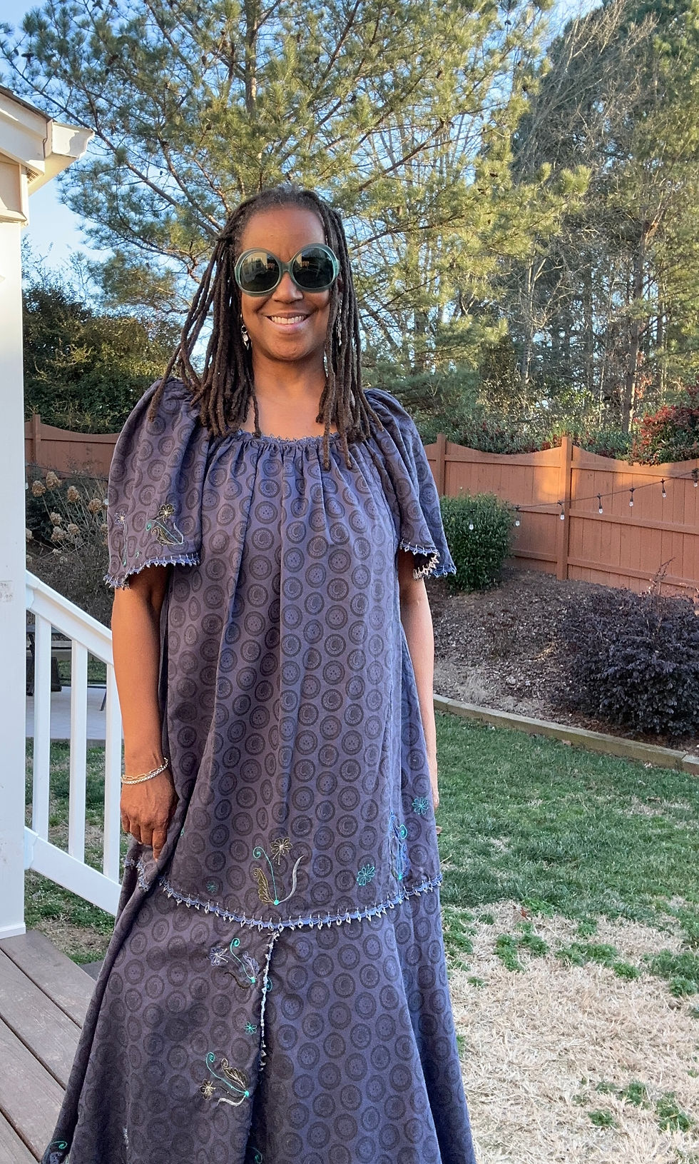 Thumbnail: Custom Lace Blue Long Dress - *Size XL