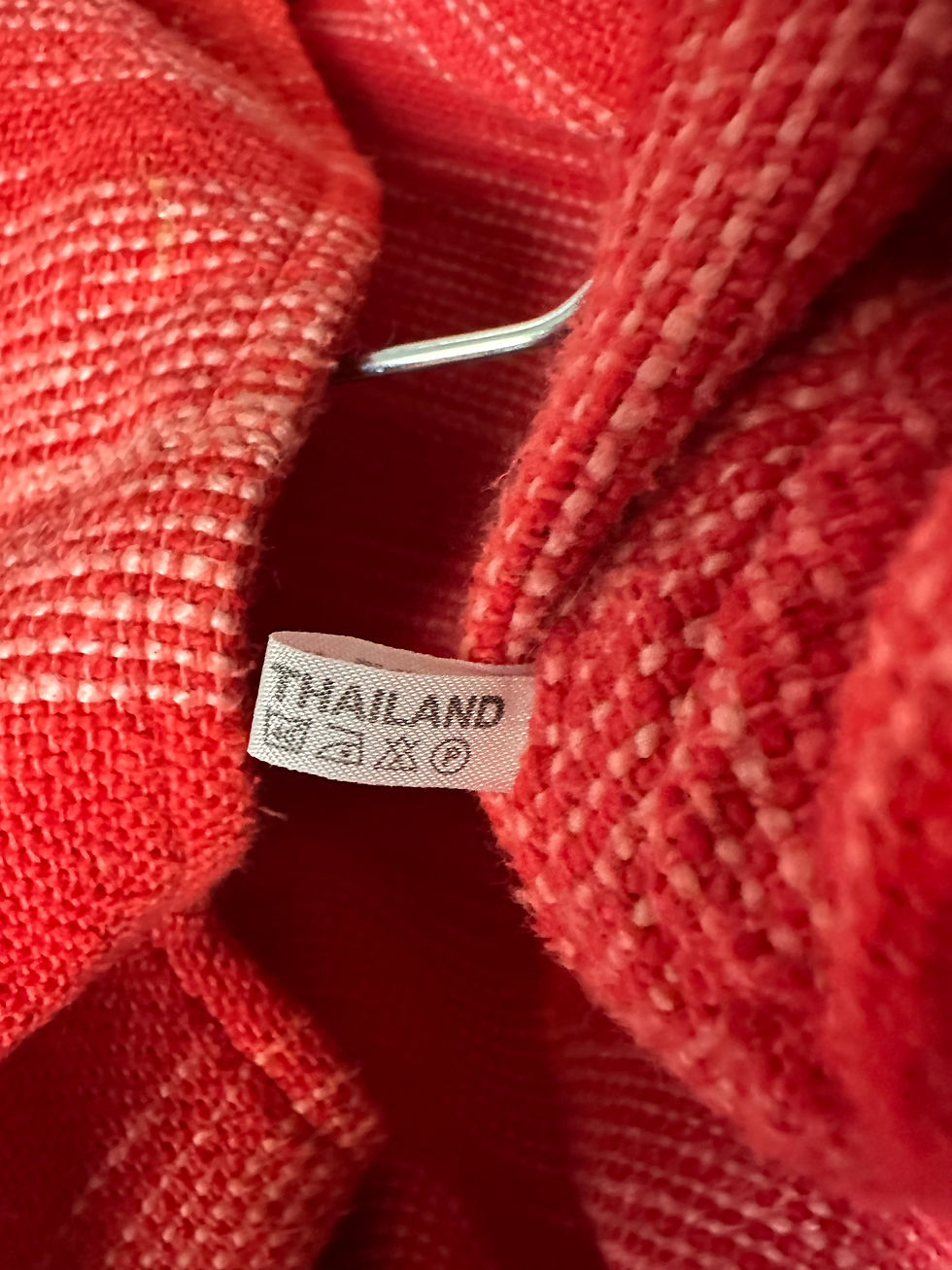 Thumbnail: Hand Woven Red Striped Jacket - Size Os