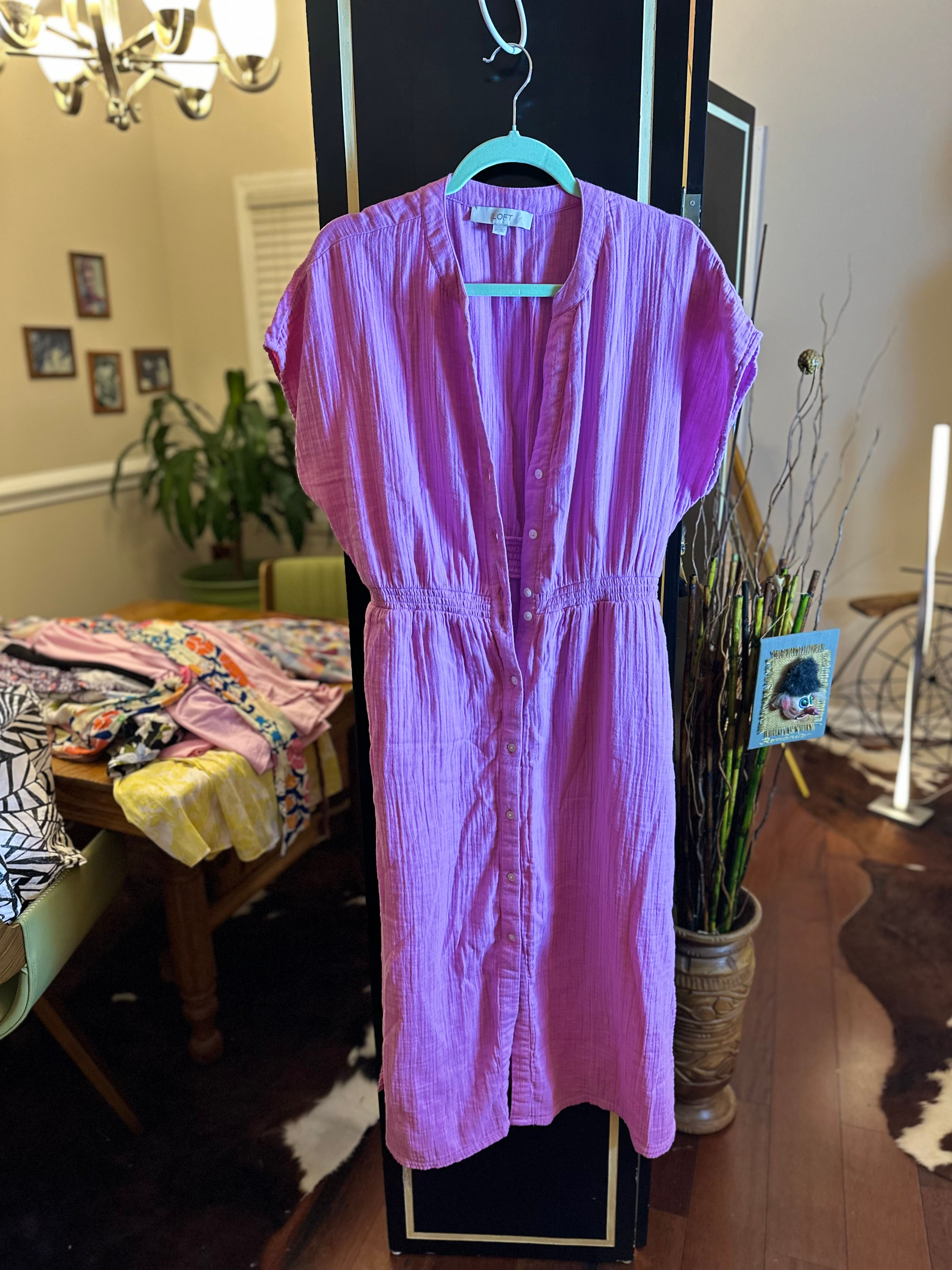 Loft Pink Maxi Dress Size M