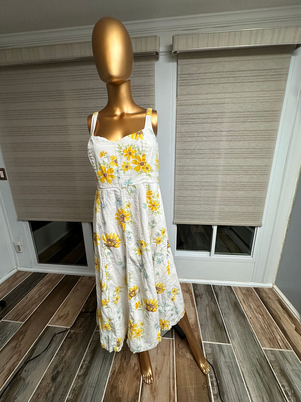 Thumbnail: Old Navy Sunflower Linen Dress - Size M
