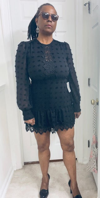 Love X Design Black Lace Mini Dress - Size M