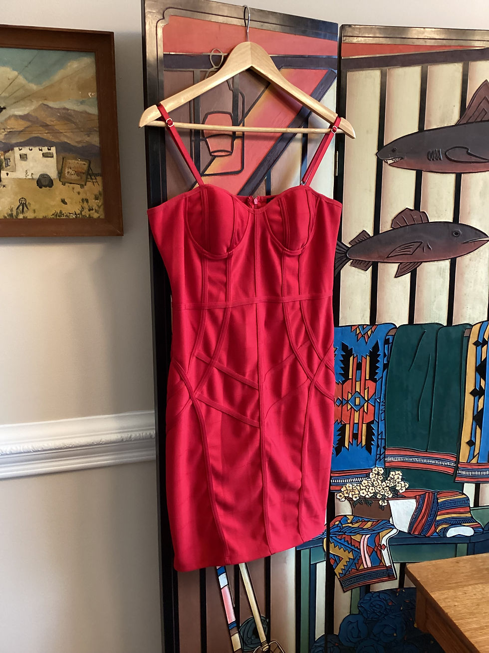 Thumbnail: Haute Monde Red Party Dress - Size XL