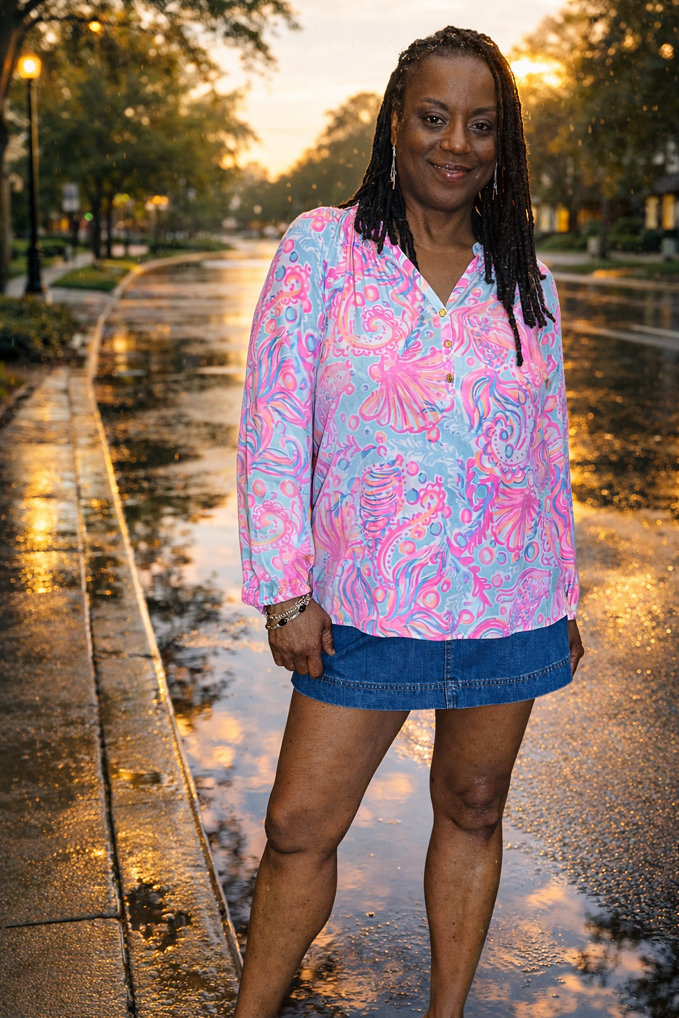 Thumbnail: Lilly Pulitzer Pink Blouse - Size L