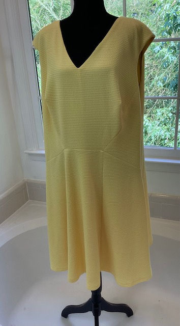 London Style Yellow Sleeveless Swing Dress - Size 18W