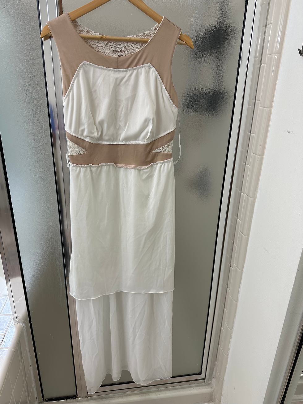 Thumbnail: Enfocus Studio Cream Long Dress - Size 12