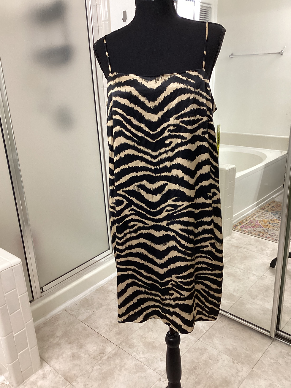 Thumbnail: Nwt Gianni Bini Tiger Fever Satin Slip Dress - Size 10