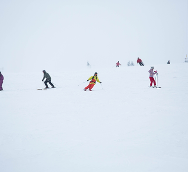Group Skiing Scene