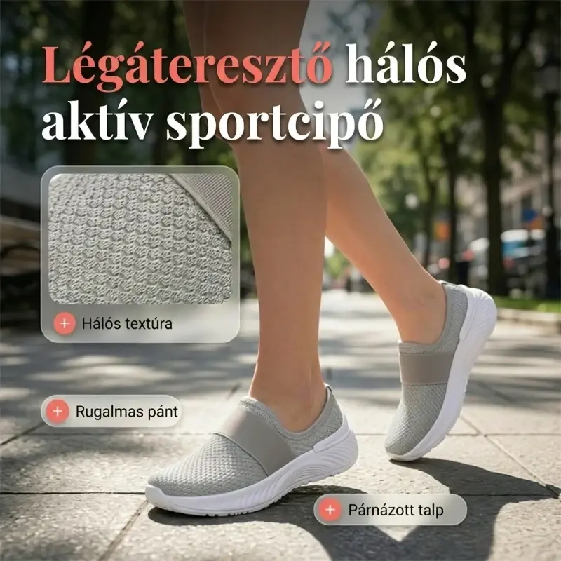 Női csúszásgátló, lélegző szabadidőcipő