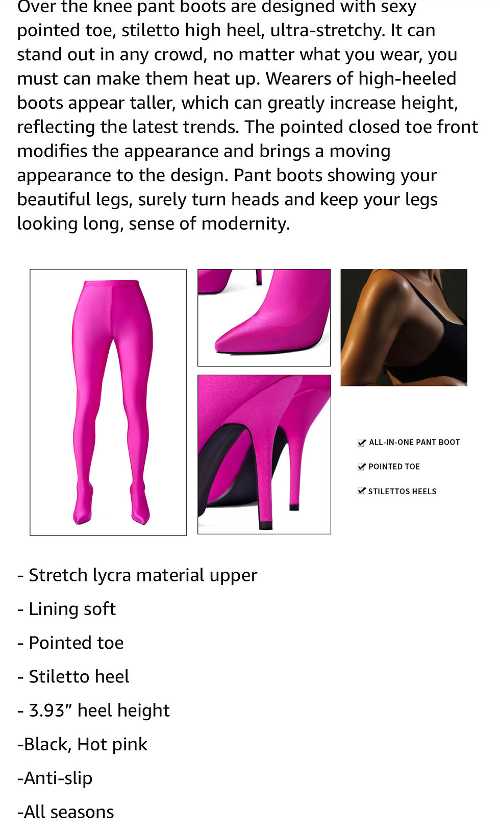 Thumbnail: Over the Knee pant boots - Pointy toe