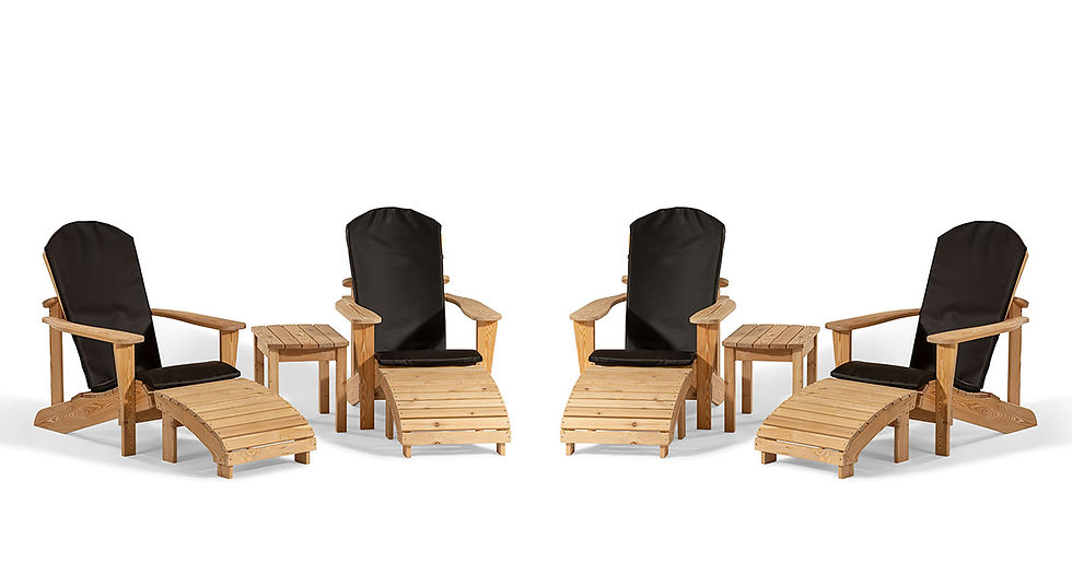 Thumbnail: Adirondack Chairs with Cushions and Side Table