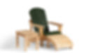 Adirondack Chair with Green Cushion and Table