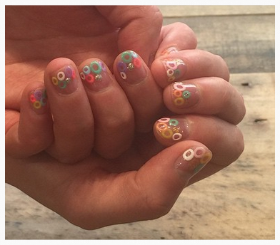 Colorful Fruit Loops Nail Art