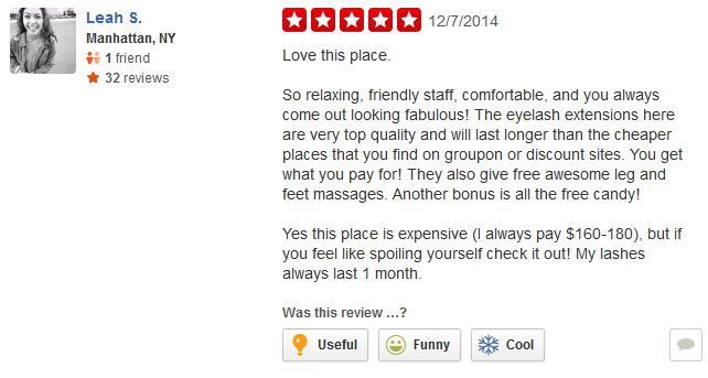 5 star nyc eyelash extensions review