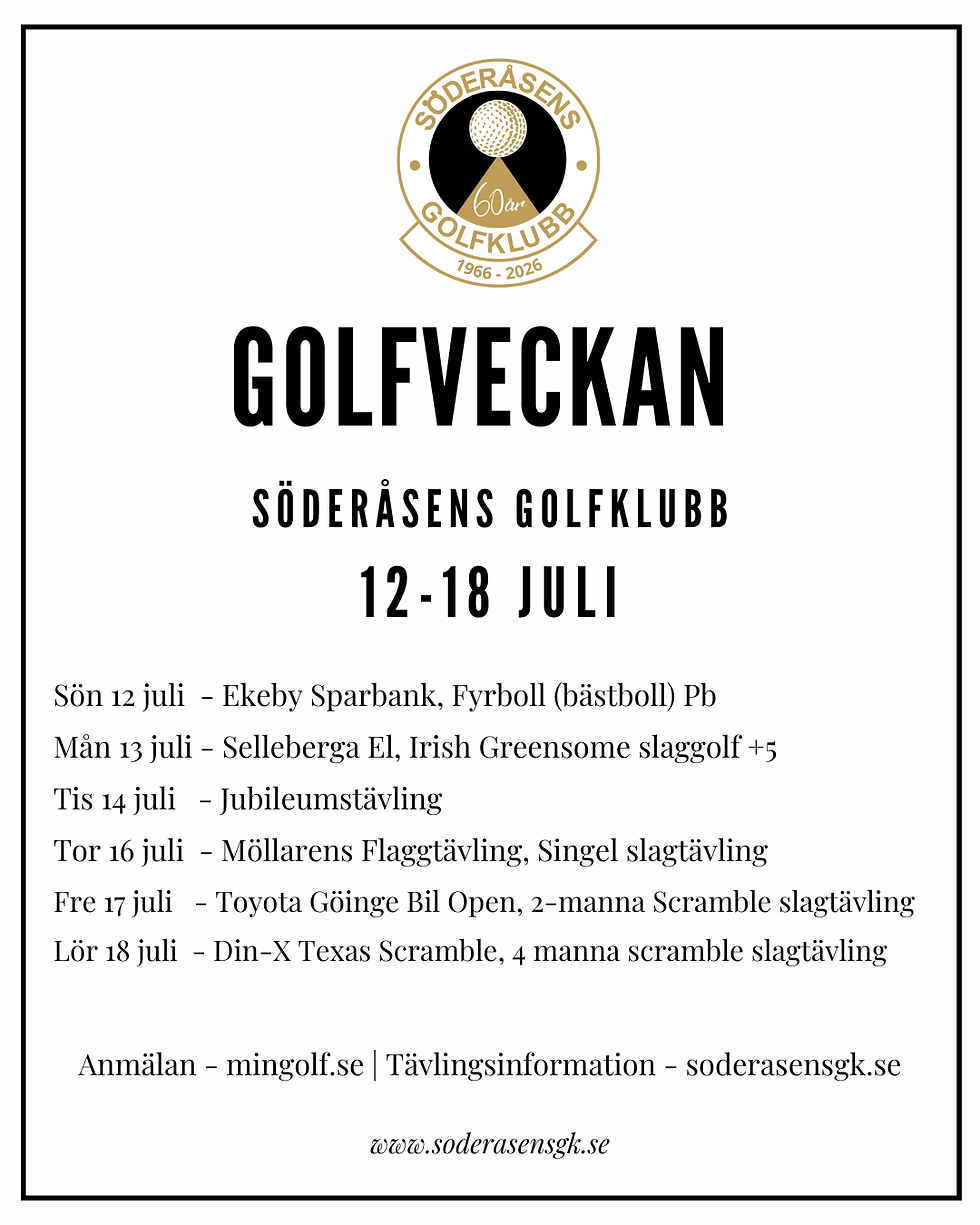 "SAVE THE DATE" - ANMÄLAN TILL GOLFVECKAN