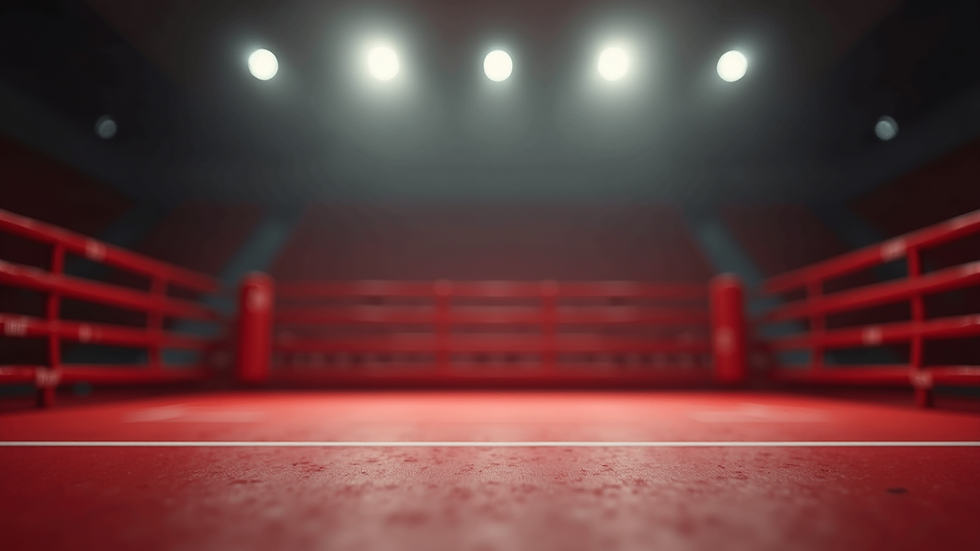 Vue rapprochée d’un sac de frappe rouge dans une salle de boxe