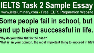 Some People Fail in School, But End up Being Successful in Life - Task 2 Band 9 Sample Essay