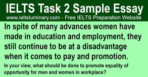 In Spite of Many Advances Women Have Made in Education and Employment, They Still Continue to be at a Disadvantage - IELTS Essay