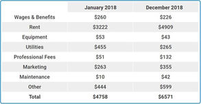 The table below shows the expenses of a used bookstore in Scotland..... (Task 1 Table Chart Band 9)