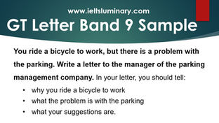 You Ride a Bicycle to Work, but There is a Problem with the Parking - GT Letter Sample