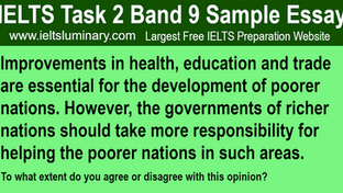Improvements in Health, Education and Trade Are Essential For the Development of Poorer Nations - IELTS Essay Band 9 Samples